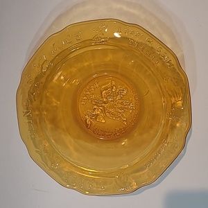 Amber glass children's bowl